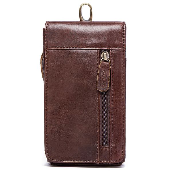 

man waist bag vintage genuine leather man casual purse layer cowhide mobile phone package for men waist bag