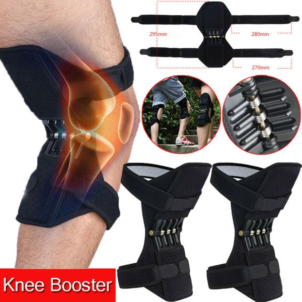 

designed for old cold leg knee band elbow knee pads powerlift joint support knee pads powerful rebound spring force protection, Black;gray