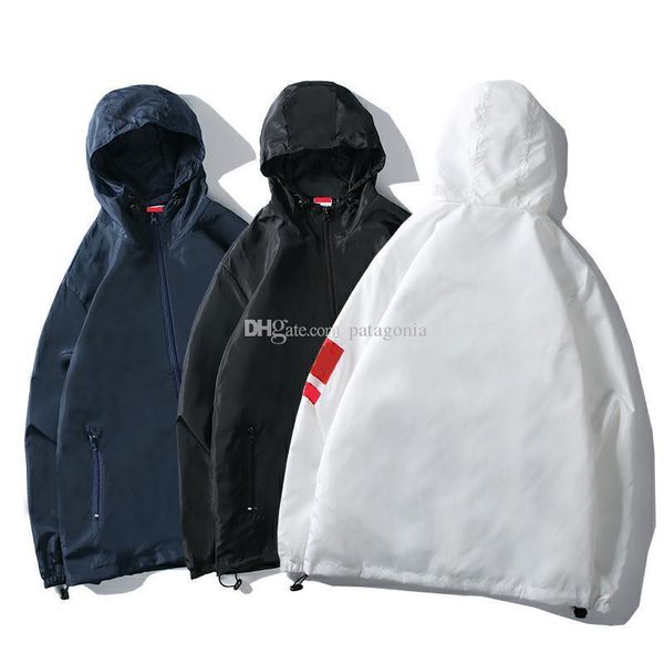 

box logo luxury mens designer sweatshirts casual men fashion hoodies hip hop men sports jacket, Black