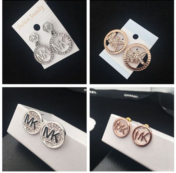 

2019 European high-end brands Classic Crystal Letter Stud Earrings Fashion Jewelry For Women Statement Imitation Pearl Earrings Jewelry