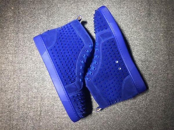 

brand designers men yellow python and leather sneakers red bottom men shoes spikes flat suede sneakers hi -men trainers size 35 -46, Black