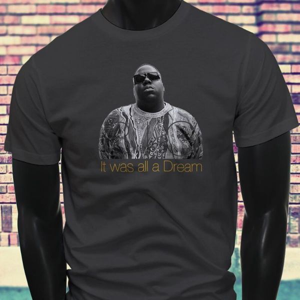 

new biggie notorious big it was all a dream mens charcoal t-shirt(1, White;black
