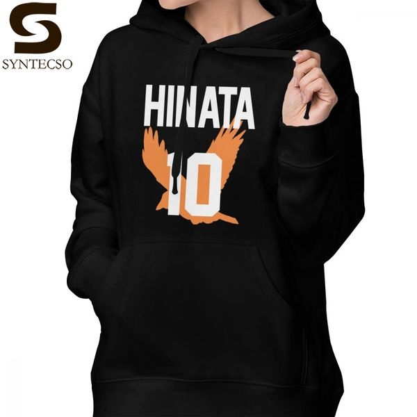 

номер 2 hoodie haikyuu джерси hinata номер толстовка с длинными рукавами белой толстовкой женщина по размерной помадке хлопок пуловер hoodie, Black