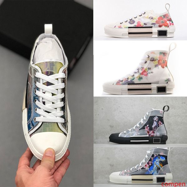 

designer luxury 19ss b23 sneaker flowers high technical oblique casual b22 sneakers chaussures men b23 women mens shoes size 36-443a#