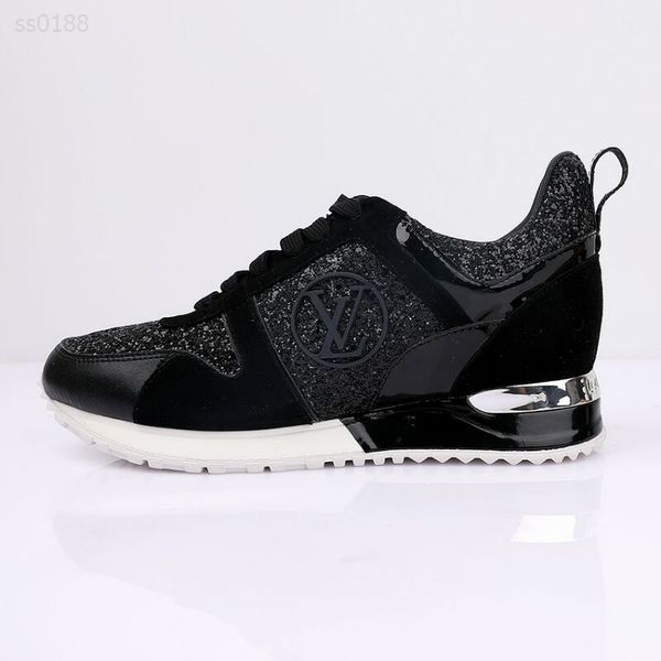 

2019 wild european and american autumn and winter stitching high-grade suede sports women's shoes lace comfortable women's shoes, Black