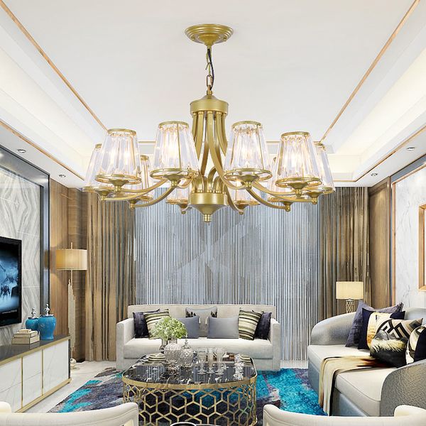 Modern Crystal Chandeliers Lights Home Lighting Ledlamp Living Room Bedroom Plafonnier Round Led Chandelier Lampadari Fixtures Chandelier Chain Swag