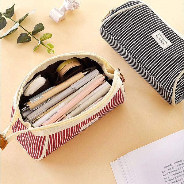

students pen case canvas pencil case multifunctional zipper school portable simple