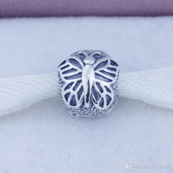 

сыпучие бусы подходит pandora оригинальные charms браслет 925 стерлингового серебра из бисера бабочки клип пробка европейского шарма diy зак, Black