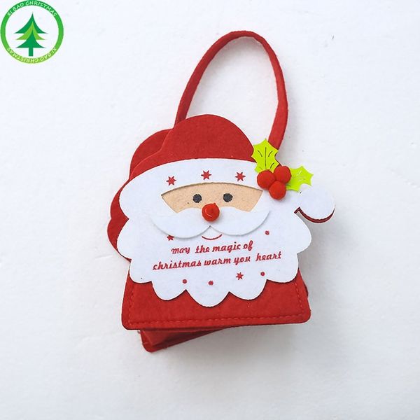 

creative cartoon christmas candy bag santa claus elk snowman decor christmas gift pouch non-woven fabric hand bag