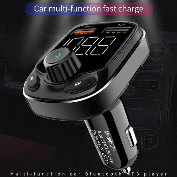 

vehemo qc 3.0 fm transmitter dual usb automobile car charger for bluetooth music receiver portable stereo tf card