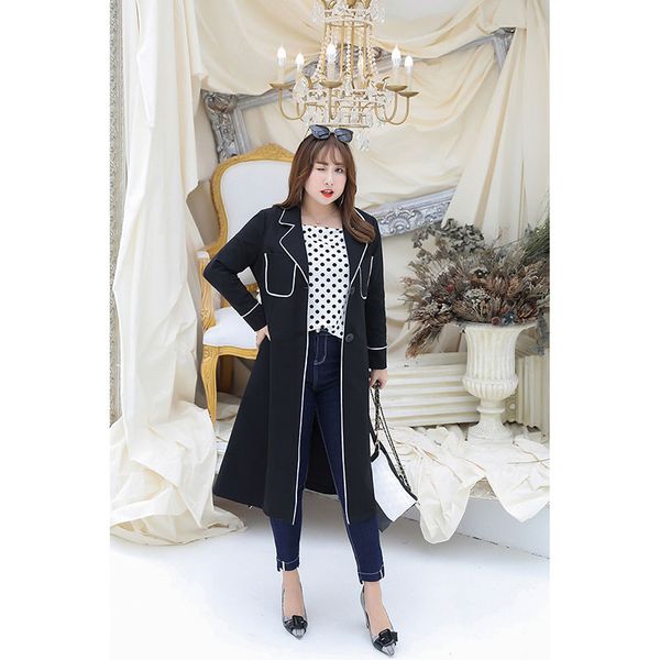 

large size loose female autumn jacket in the long paragraph 2019 new loose long-sleeved shirt a455, Black;brown