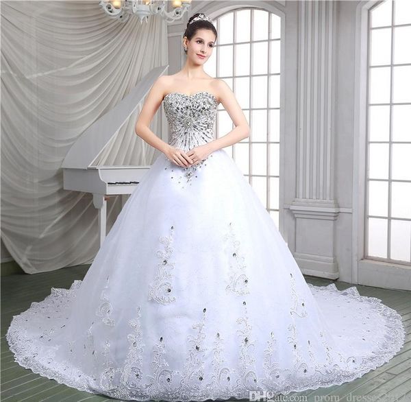 

2020 elegant dresses ruffle sweetheart a line chiffon side split long wedding party bride dresses for women plus size wedding gowns, White