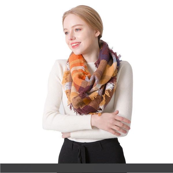 

autumn winter 2019 selling colorful plaid scarf style cashmere plaid scarf fashion ladies scarf, Blue;gray