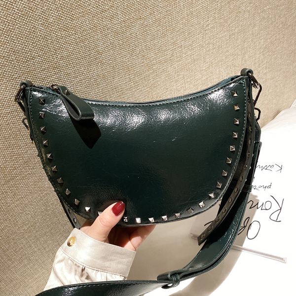 

2020 spring fashion small shoulder bag ladies pu leather rivet crossbody bags for women casual clutch purse messenger bags bolsa