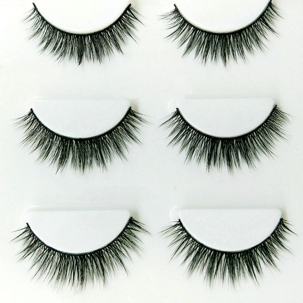 

false eyelashes yokpn short style 3d strip lashes natural cross faux real fake eye quality fibers eyelash extension tools