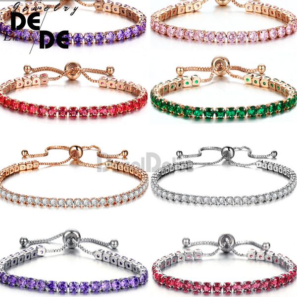 

2019 new bluxury cz crystal tennis silver gold wedding push-pull bracelets for women charm bangles party fashion jewelry, Golden;silver