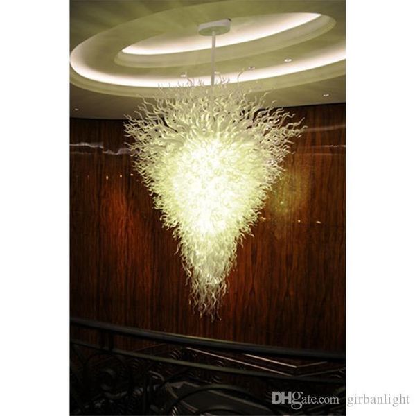 

large l lobby decor white blown glass chandelier light led bulbs energy saving clear glass decorative modern art designed chandelier