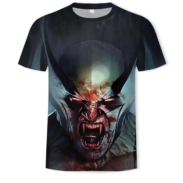 

mens designer vampire 3d digital printing short-sleeved base shirt fashion brand t-shirt, White;black