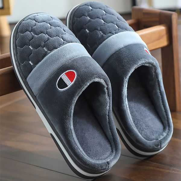 

men home slippers big size 55-50 fashion suede non slip winter slippers men pvc mixed colors soft man, Black