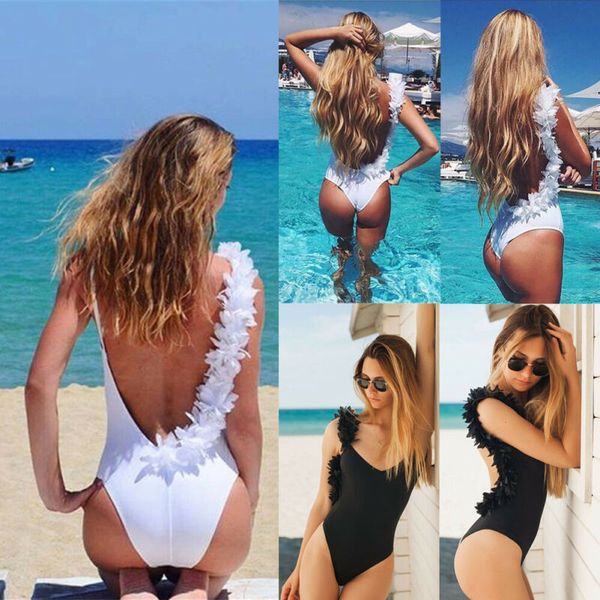 

US Women's Backless Push-up Bikini Swimsuit Beachwear Swimwear Monokini Bathing