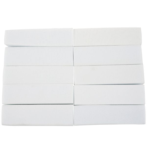 

10 x white acrylic nail art tips buffer buffing sanding block files manicure tool