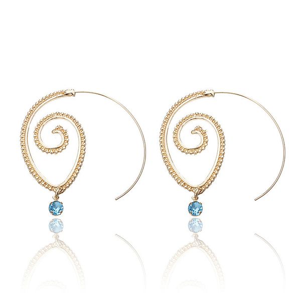 

circlefashion spiral helix hoop earrings jewelry for women and girls, Golden;silver