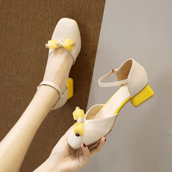 

comfort shoes for women sandals block heels large size buckle strap 2020 summer square toe suit female beige espadrilles, Black