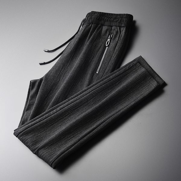 

men's pants spring men composite fabric thick black trousers plus size 4xl elastic waist casual pencil