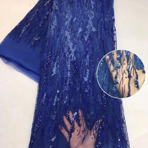 

2020 african laces applique tulle fabric embroidered beaded lace wedding sample lace materials, Pink;blue