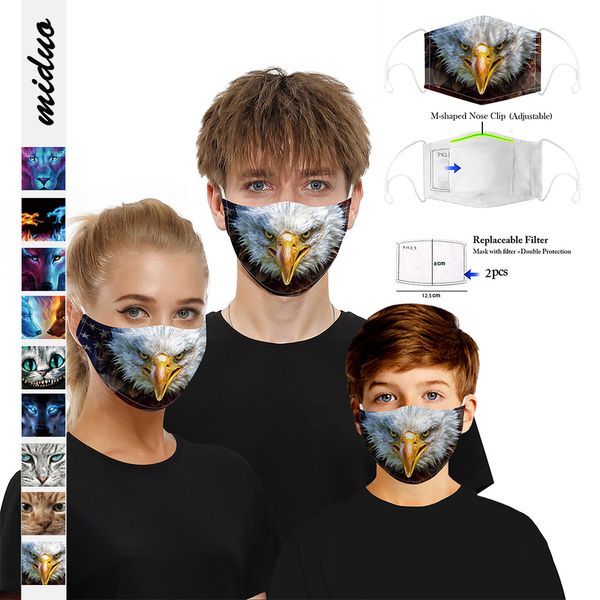 

2020 design animal mask, digital printing mask, filter chip, dust prevention pm2.5 smoke children mask
