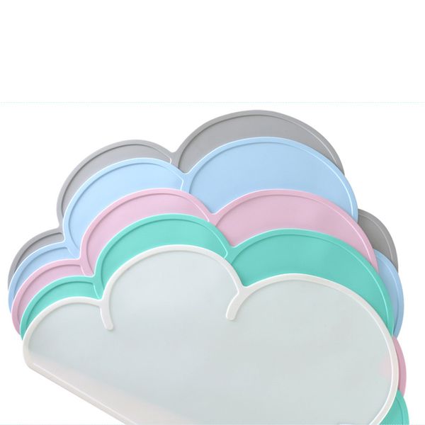 

silicone pet dog placemat waterproof cloud shape feeding mat pad for cat easy washing bowl drinking water pet supplies