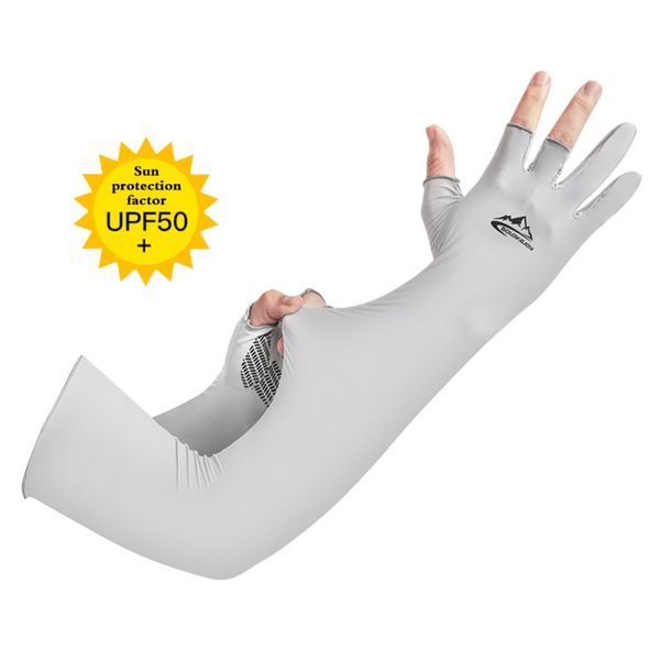 

2pcs arm sleeves sun uv protection sports sleeve elastic hand cover cooling warmer running fishing cycling 1pair, Black;gray