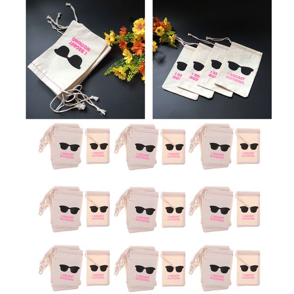 

90x i regret nothing cotton muslin favor bags bachelorette party hangover