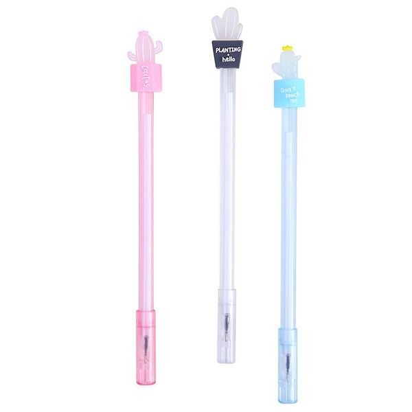 

36pc/lot transparent cactus gel ink pen/ student office water pen / signature pen/children gift/creative stationery