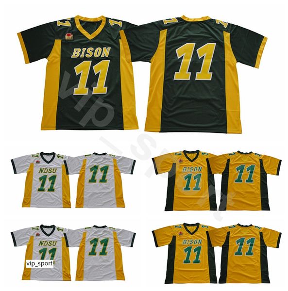 NDSU bizon Futbol Carson Carson Wentz Jersey Yeşil Sarı Beyaz Ed Kuzey Dakota Eyalet Koleji Üniformaları Üniversitesi