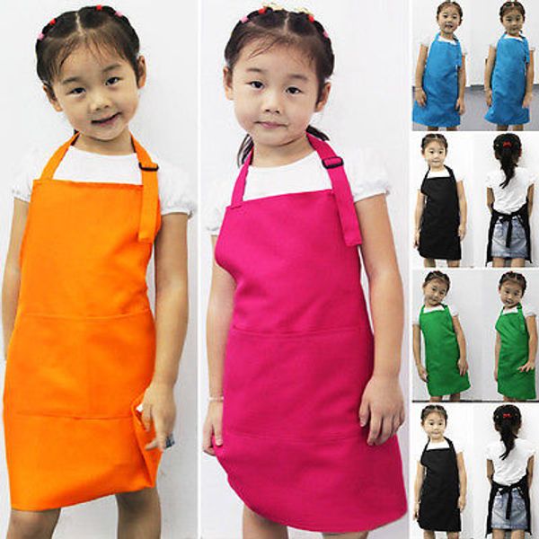 Nuovo grembiule per bambini pittura per bambini cucina grembiulino per bambini grembiuli puliti per bambini in tinta unita da cucina2661