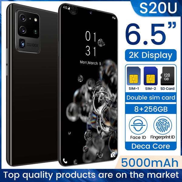 

2020 new android 4g 3g smartphone 6.5"fingerprint face unlocked mobile smart phones 8g 256g dual sim mobilephones telephone wifi