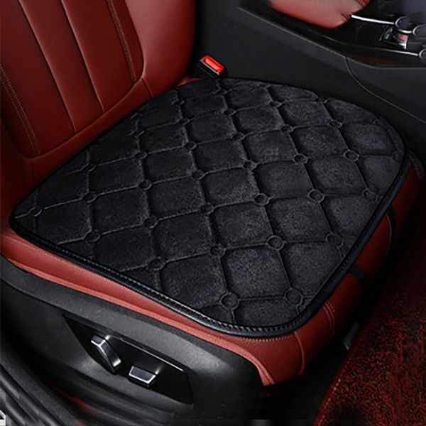 

practical artificial plush wear resistant mat anti slip winter solid easy apply keep warm universal soft car seat cushion square