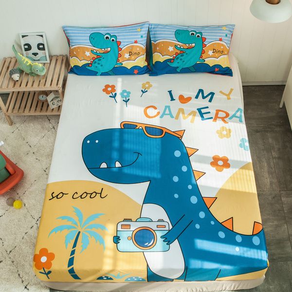 

pure cotton cartoon bed hat single piece cotton large edition dinosaur children bed cover 1.8 bed cover