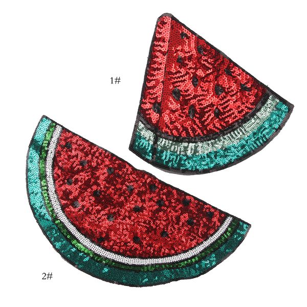 

embroidery sequined watermelon patches for jeans,pineapple sequins appliques for jackets,badges patches for clothing a62, Black