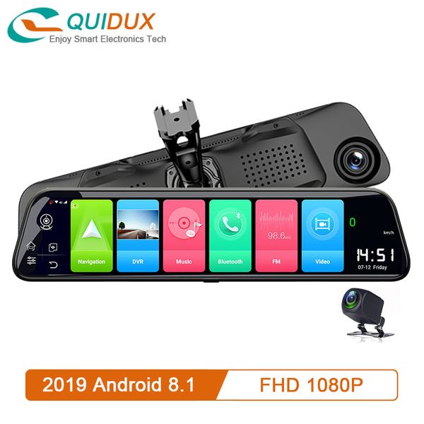 

2019 12 inches android8.1 car dvrs camera 2g+32g gps navi bluetooth fhd 1080p+1080p mirror recorder 4g wifi adas dash cam