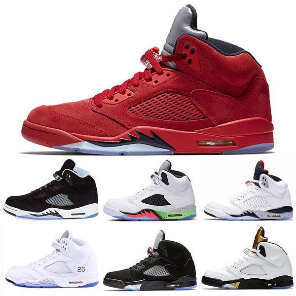 

2019 mens 5 5s basketball shoes camo seme black olympic gold blue suede pro stars male designer shoe