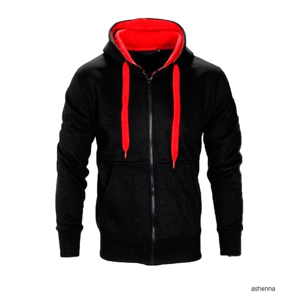 

mens designer hoodie leisure sweater suit men slim fit hip hop wind lian hoodie kag, Black