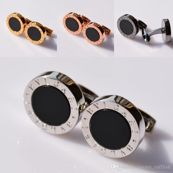 

4 colors circular men shirt cufflinks brand jewelry copper metal cuff links for wedding gift, Silver
