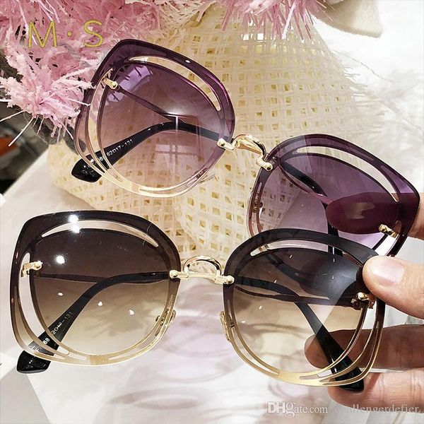 

ms 2018 women luxury classic eyewear female sunglasses original brand designer sunglasses pierced sun glasses fashion uv400