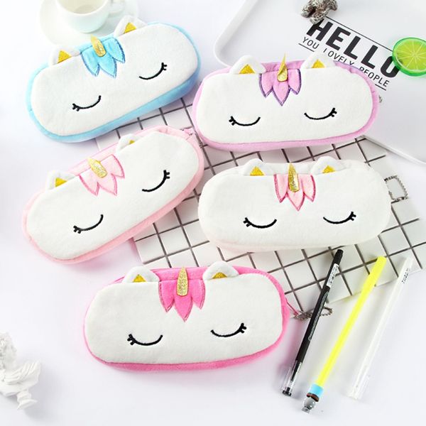

kawaii unicorn plush pouch pencil case bag key chain pendant coin purse wallet case pouch bag school supplies gift