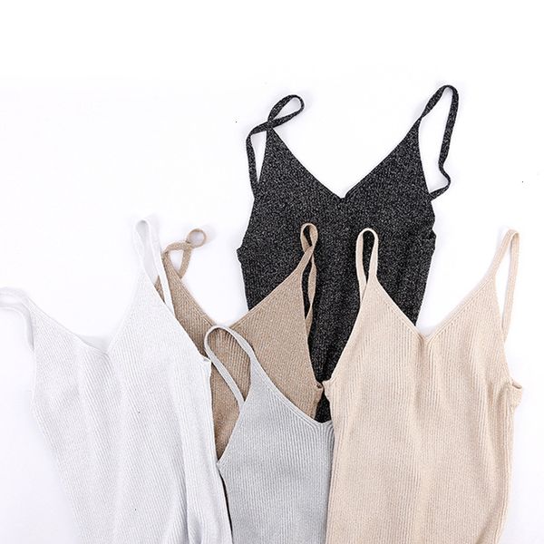 

crop tops женщина танки топы 2019 spring sexy вязаная майка женщины сплошной v шеи женский жилет без рукавов повседневный camis блуза, White