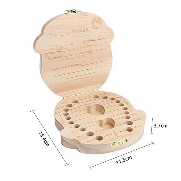 

baby wood tooth box organizer milk teeth storage language spain english collect teeth umbilica save gifts baby tooth box