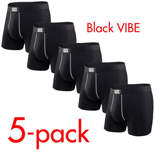 

saxx vibe men's underwear modern fit boxer brief 5-pack ~ without box (north american size), Black;white