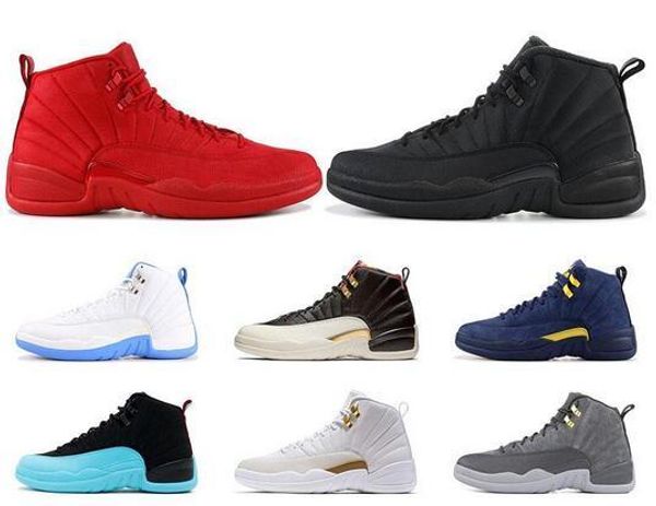 

12 12s mens basketball shoes winterized gym red cny flu game gamma blue dark grey the master taxi mens sports sneakers